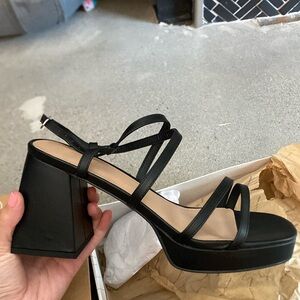 UO Black Strappy Heel